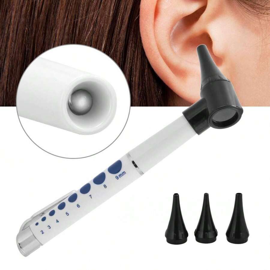 1pc Mini Diagnostic Otoscope Kit With High Resolution LED Ear Light, Portable Ear Otoscope, Ear Ophthalmoscope Pen With Light, Ear Magnifier Ear Cleaner Set Pen Light Tourch Flashlight Ear Care Ophtalmoscope Diagnostic Otoscope(No Batteries Included)