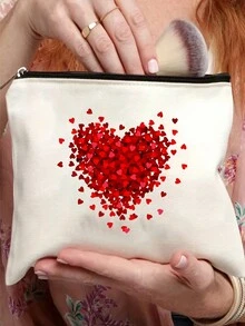 时尚爱化妆包，一款方便携带和存放美容化妆品的多功能包，推荐作为送给女孩的礼物化妆品收纳包化妆收纳袋迷你袋旅行小化妆盒配件化妆架刷子包化妆容器化妆包旅行必需品女士配件旅行用品 - 米色 - 查看 4