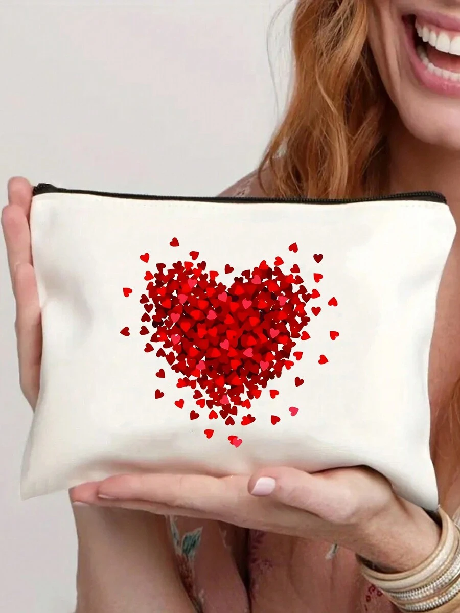 时尚爱化妆包，一款方便携带和存放美容化妆品的多功能包，推荐作为送给女孩的礼物化妆品收纳包化妆收纳袋迷你袋旅行小化妆盒配件化妆架刷子包化妆容器化妆包旅行必需品女士配件旅行用品 - 米色 - 查看 1