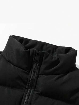 男士长袖加厚保暖立领防风羽绒服，适合秋冬季穿着