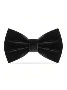 1 pieza Corbatín de hombre de poliéster sólido de terciopelo de alta gama, para boda, fiesta, banquete, atuendo formal, otoño/invierno