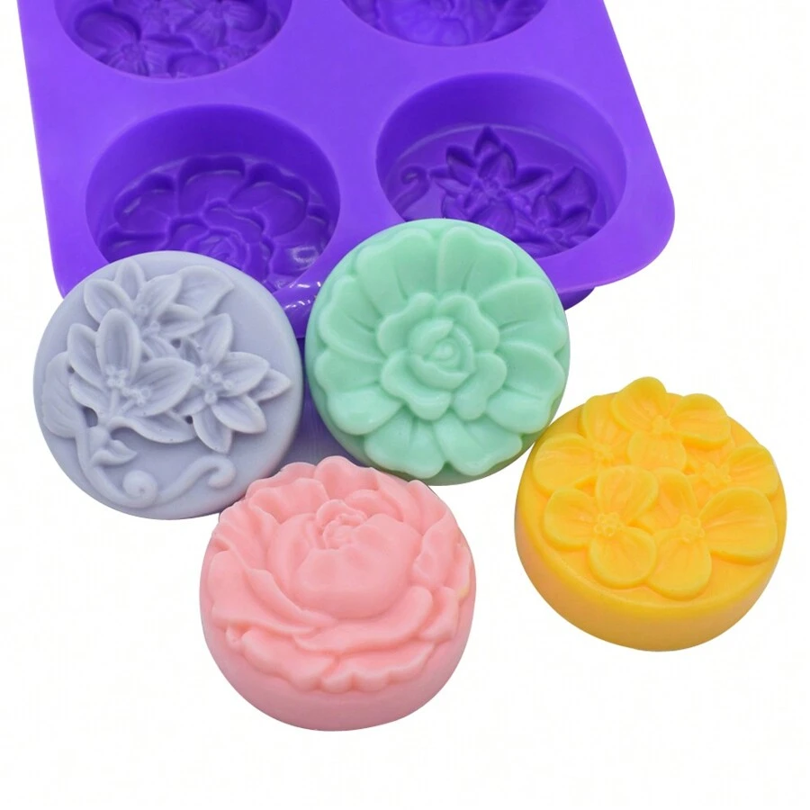 160g Thick Handmade Soap Silicone Mold, Heat-Resistant, Easy Demold, Suitable For Handmade Soap, Candle, Resin Crafts, Cold Process Soap Molds - Purple - View 1