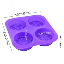 160g Thick Handmade Soap Silicone Mold, Heat-Resistant, Easy Demold, Suitable For Handmade Soap, Candle, Resin Crafts, Cold Process Soap Molds - Purple - View 2