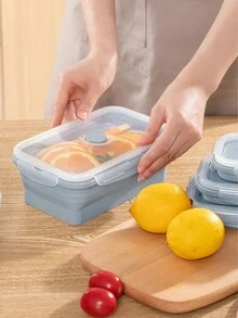 4 件套可折叠硅胶露营碗套装：可微波加热的午餐盒，带冰箱储存功能，适合户外探险 - 彩色 - 查看 4