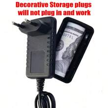 HEE RAK 1 PC Fake EU/US Charger Plug Hidden Cash Box Secret Safe Box For Jewelry Key Pill Cash Hidden Creative Container For Women Home Travel Privacy Prevent Robbers/Thieves Hiding Cash Box, Storage Cash, Cards, Keys, USB, Rings, Coins, Pills