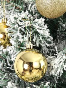44pcs/Set Gold Christmas Ornament Balls, Christmas Balls With Strings, Gold Bows, For Christmas Tree, Festival, Wedding, Party, Home Decoration, Anti-Break, Glittering Holiday Hanging Decorations