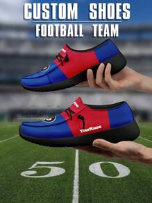 Men's Custom Logo Custom Name Loafers, Buffalo Football Designed Lightweight Comfortable London Sole Canvas Shoes For Spring, Summer, Autumn And Winter, Slouchy Loafers, Personalized Fun Unique Gift For Mom/Dad/Her/Him/Girlfriend/Boyfriend/Wife/Husband/Friend