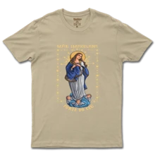 Catholic T-Shirt Immaculate Mother Women's And Men's Cotton - 卡其色 - 查看 2