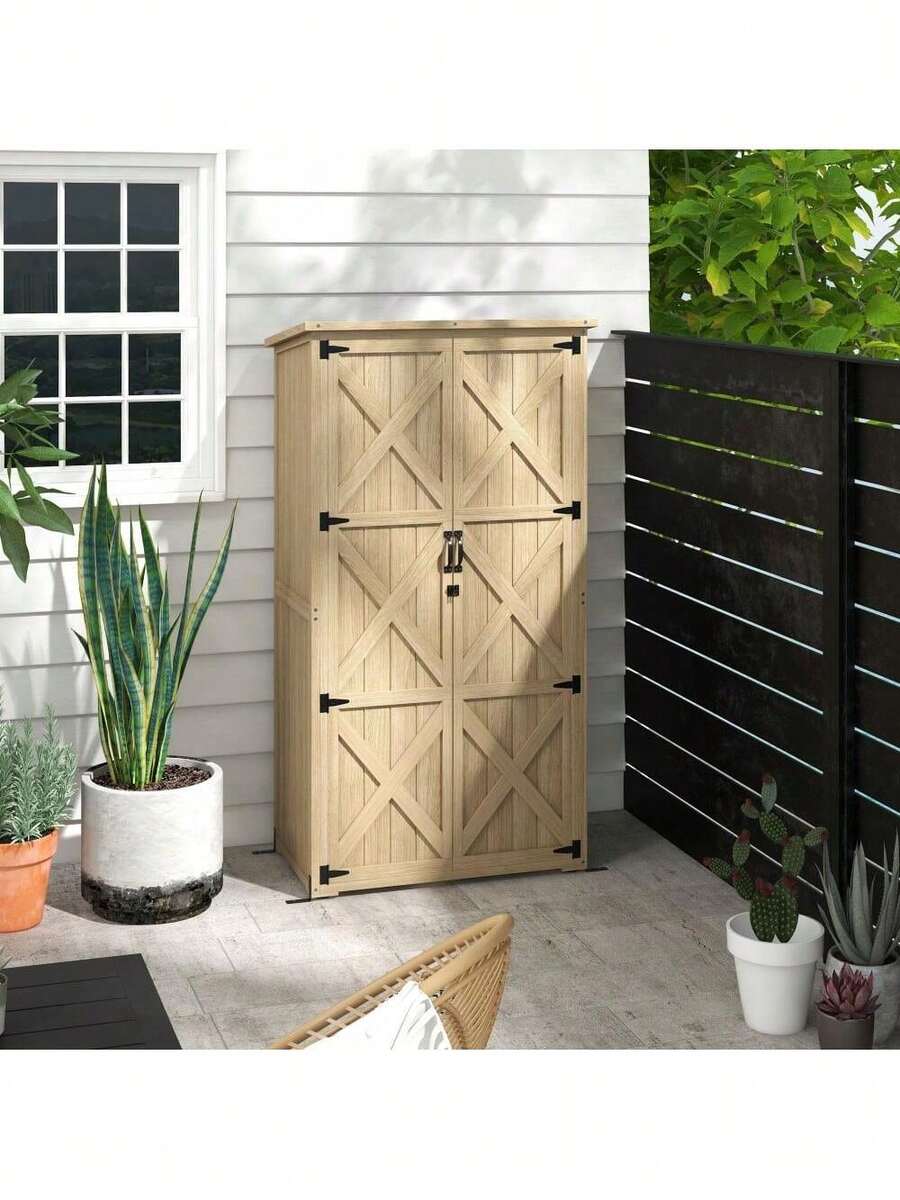 Outsunny Wooden Garden Shed, Outdoor Storage With Waterproof