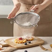 1 件厨房用品手动面粉筛家用筛子不锈钢过滤筛过滤面粉果汁家用厨房用品 - 多色 - 查看 5