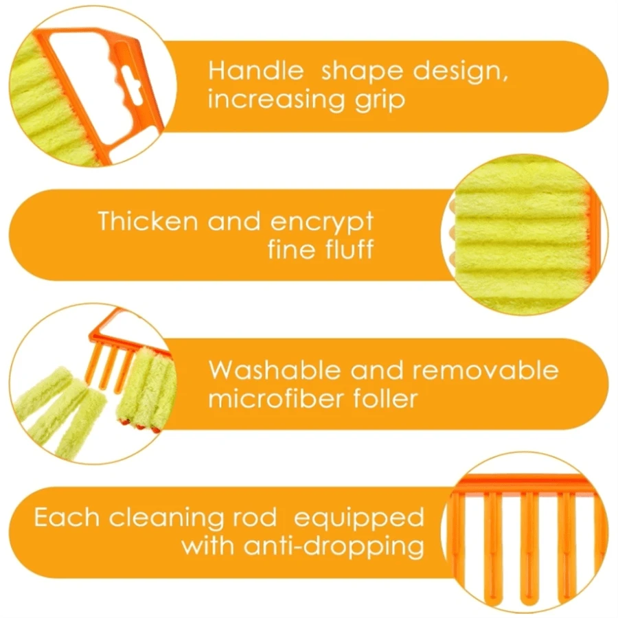 1pc Handheld Blinds Slit Cleaning Brush, 7 Fingers Dusting