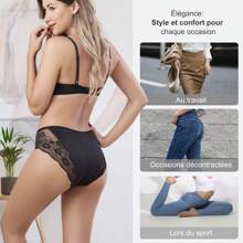 Chouchounel Chouchounel Culottes en Dentelle pour Femmes Lot de 5 Taille Basse Slips Hipster