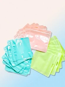 7 chiếc/18 chiếc Túi đựng đồ trong suốt nhiều màu, Túi nhựa trong suốt phẳng màu trắng, xanh dương, xanh lá, hồng, tím, xanh da trời, dùng để đựng quà tặng, đồ trang sức, văn phòng phẩm, bưu thiếp, cáp - Nhiều màu - Xem 10