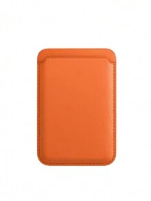 Text Customization: Simple And High-End Solid Color Leather Card Bag, Phone Back Sticker, Magnetic Leather Card Clip, Phone Back Sticker, Compatible With Apple Magnetic Card Bag, Card Cover, Card Holder, ID Card Holder