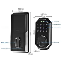 Automatic Fingerprint Lock American Deadlock Lock All-Through Lock Entry Door Combination Lock Small Lock Smart Lock - Black - View 7
