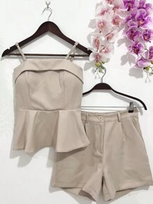 Women's Set With Bra And Shorts - 米色 - 查看 2