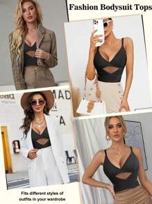 Nebility Faja Women's Fall And Winter Tights And Black Body Shaping Bodysuit Tummy And Hip Lifting Seamless Deep V-Neck Abdominal Girdle - 黑色 - 查看 5