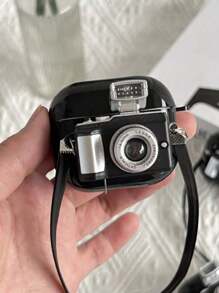 Apple Stylish Camera Earphone Case Compatible With Iphone Earphones, AirPods 1/2, New AirPods 3/Pro/Pro2 Earphone Protective Case, Gift For Boyfriend/Girlfriend - Black - View 9