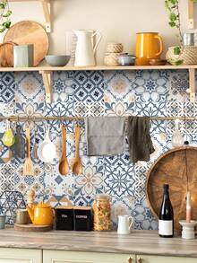 1 Cuộn Giấy Dán Tường Trang Trí Phong Cách Bohemian Cổ Điển, Chống Thấm Nước, Chống Dầu, Dễ Vệ Sinh, Chịu Nhiệt, Có Thể Tháo Rời Và Tái Sử Dụng, Thích Hợp Cho Cải Tạo Phòng Khách, Phòng Ngủ, Nhà Bếp Và Phòng Tắm, 3 Kích Thước Tùy Chọn: 11,81*47,24 Inch - Nhiều màu - Xem 9