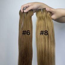 8pcs Clip In Hair Extensions Real Human Hair Clip In Human Hair Extensions Brazilian Remy Human Hair Clip On Hair Extensions 8pcs Per Set With 18 Clips Double Weft #8 - S8 - View 7