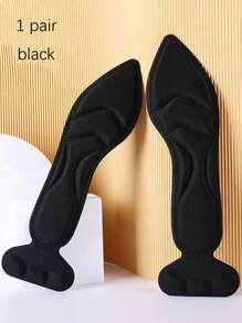 1 双女士黑色尖头高跟鞋，包括防滑鞋垫和鞋跟垫，穿着舒适 - 黑色 - 查看 9
