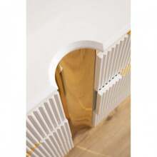 Gold Detailed 6-Drawer Dresser Made With Wood In White - White - View 7