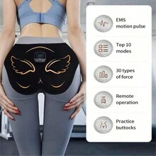 EMS Muscle Stimulator Hip Trainer For Hip Lifting Body With Remote Control USB Recharge Need Close With The Skin Use - Black - View 7