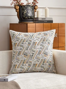 1个多色提花面料保暖内衬枕套（不含枕芯），波西米亚风格靠垫套，柔软天鹅绒枕套，适用于沙发、卧室和床上用品装饰，四季皆宜