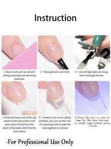 FULL BEAUTY 3片/套 10克 透明假指甲贴片胶水，软指甲贴片胶水小钻粘合剂，延长胶水快干持久美甲工具带刷子 - 彩色 - 查看 9
