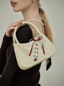 1 móc khóa nơ đỏ rượu vang thời trang cho cặp đôi/bạn thân, hạt anh đào giả, mặt dây chuyền hình ngôi sao hình thỏ, quà tặng cho bạn gái hoặc bạn thân - Nhiều màu - Xem 2