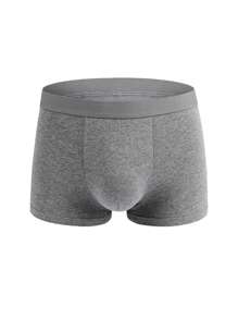 4 piezas Calzoncillos de unicolor transpirables para hombres, shorts tipo bóxer con cintura elástica alta, ropa interior cómoda apropiada para todas las estaciones - Multicolor - Ver 6