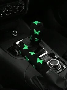 MEIKAXIU 2件套烫金蝴蝶图案闪亮亮片汽车手刹及换挡杆套，通用型，女士汽车配件 - 均碼 - 查看 8