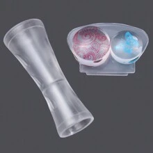 2 件套指甲印章刮刀套装双头硅胶透明美甲法式印章指甲油印花美甲印章板工具 - 無色 - 查看 6