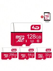 LD 品牌红白 Micro SD 卡 16GB 32GB 64GB 128GB 256GB MicroSD Tf 存储卡 Class 10 U3 适用于 SD 适配器 - 紅白色 - 查看 8