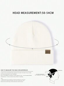 Set de 6 piezas: Gorro de punto de unicolor + Guantes sin dedos de unicolor, Gorro de invierno casual a prueba de frío para niños y niñas, adecuado para uso diario - negro+blanco+beige - Ver 5