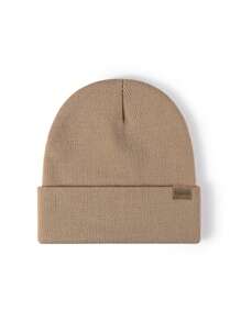 Set de 6 piezas: Gorro de punto de unicolor + Guantes sin dedos de unicolor, Gorro de invierno casual a prueba de frío para niños y niñas, adecuado para uso diario - negro+blanco+beige - Ver 4