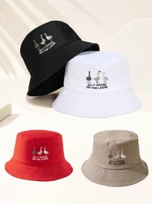 Unisex Colorful "Silly Goose" Pattern Bucket Hat, Suitable For Outdoor Travel, Beach Vacation, Holidays And Casual Fashion, Great As Christmas Gift - Multicolor - View 1