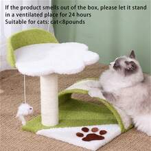 1pc Cột cào & tấm lót 3 tầng nhỏ gọn mới cho mèo, Nhà trên cây bằng vải nhung Sisal cho mèo, Đồ nội thất cho mèo Đồ chơi cho mèo - Nhiều màu - Xem 3