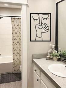 Unique Metal Portrait Toilet Wall Decor - Humorous Bathroom Sign, Minimalist Line Art Design, Bathroom Home Decor, Christmas, Women Art, Suitable For Home, Living Room, Patio Or Garden, Balcony - Multicolor - View 10