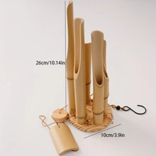 1 szt. ręcznie wykonany bambusowy dzwonek wietrzny, z kojącą melodią, odpowiedni do dekoracji wnętrz i na zewnątrz, idealny do zawieszenia w ogrodzie, na pomoście, patio lub w domu