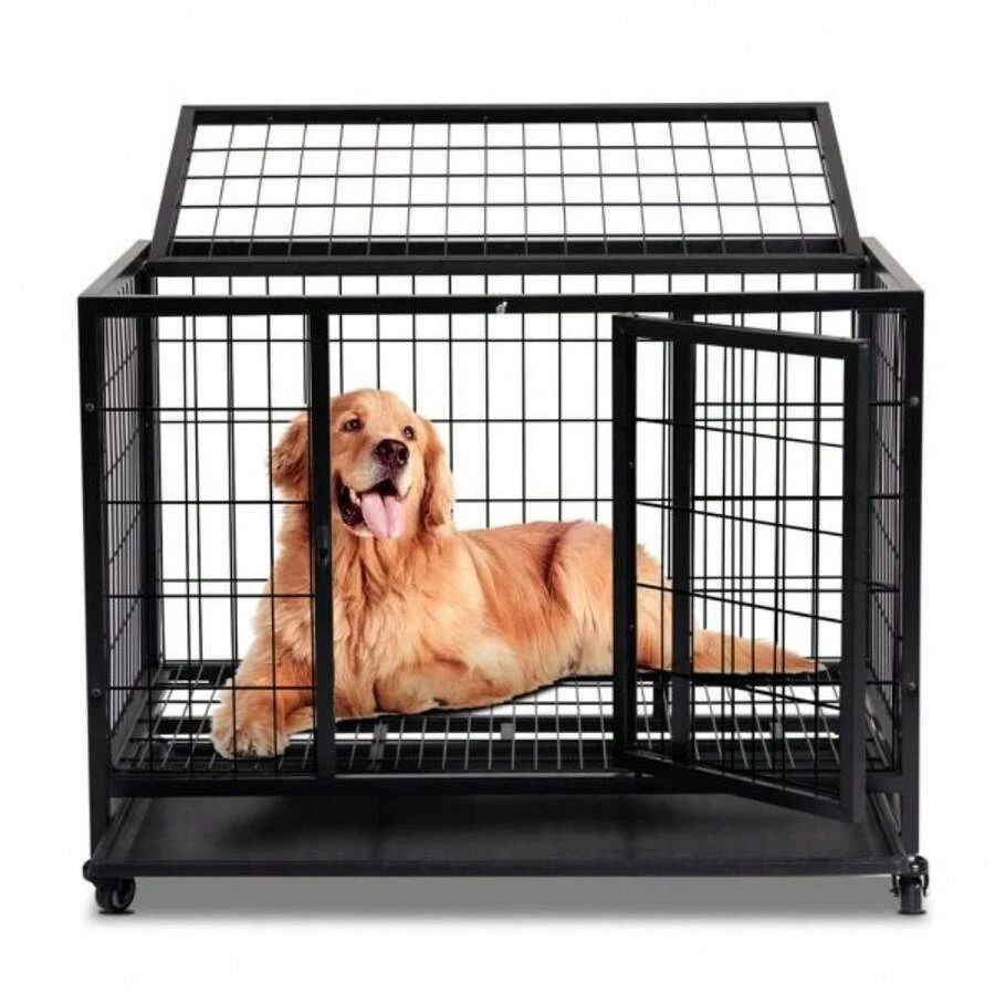 Dog Crate Dog Cage Dog Kennel For Large Dogs, Heavy Duty 36 In Pet
