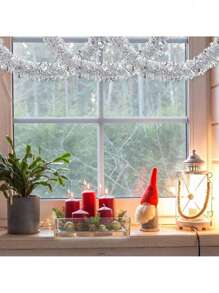 1/4pcs Christmas Tinsel Garland,Shiny Metallic Tinsel Twist Garland,Streamers Ornaments Long Glitter Christmas Tree Hanging Decorations For Party Holiday Wedding Birthday Tree Wall Rail,Christmas - Multicolor - View 6