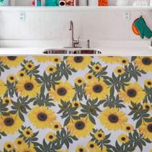 Printed Kitchen Curtain For Counter Sink 1.50m X 0.80cm Without Eyelets - Yellow - View 2