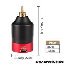 MINI WIRELESS TATTOO BATTERY POWER SUPPLY RCA WX-6 - Red - View 3