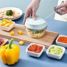 1pc Garlic Press Mincer Tool, Kitchen Mini Garlic Grinder, Manual Garlic Crusher, Small Food Processor For Fruits, Garlic, Ground Meat & Baby Food - Multicolor - View 11