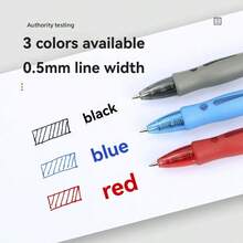 3/11 支红色、黑色、蓝色伸缩圆珠笔，适用于办公室、学校、日常提醒、简约风格、0.5 毫米水性墨水、黑色碳素墨水、子弹头 - 均碼 - 查看 9