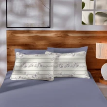 Kit Of 2 Adult Pillowcases 50cm X 70cm In Printed Mesh 100% Cotton  Brand Combed Yarn 30/1 - POSITANO - Xem 3