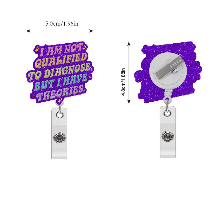 Fun Purple Retractable Badge Roll Clip, Badge Clip Nurse Doctor's