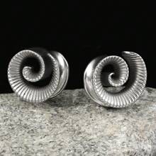 2PCS New Arrival Round Spiral Saddle Plugs For Stretched Lobe Ear Tunnels Gauges Piercing Body Jewelry - Multicolor - View 12