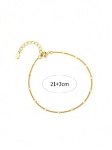 1pc Handmade S925 Sterling Silver Square Shaped Anklet With Sparkling Gemstones, Showcase Personal Charm, High Quality Jewelry, Suitable For Women's Daily & Party Wear